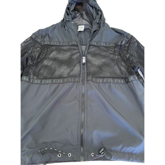 Victorias Secret Pink Women’s Jacket Hoodie with Mesh See through SZ XS - Picture 1 of 13